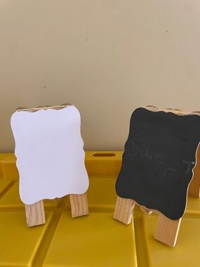 Mini Chalkboard and Whiteboard Easel Signs, Set of 2